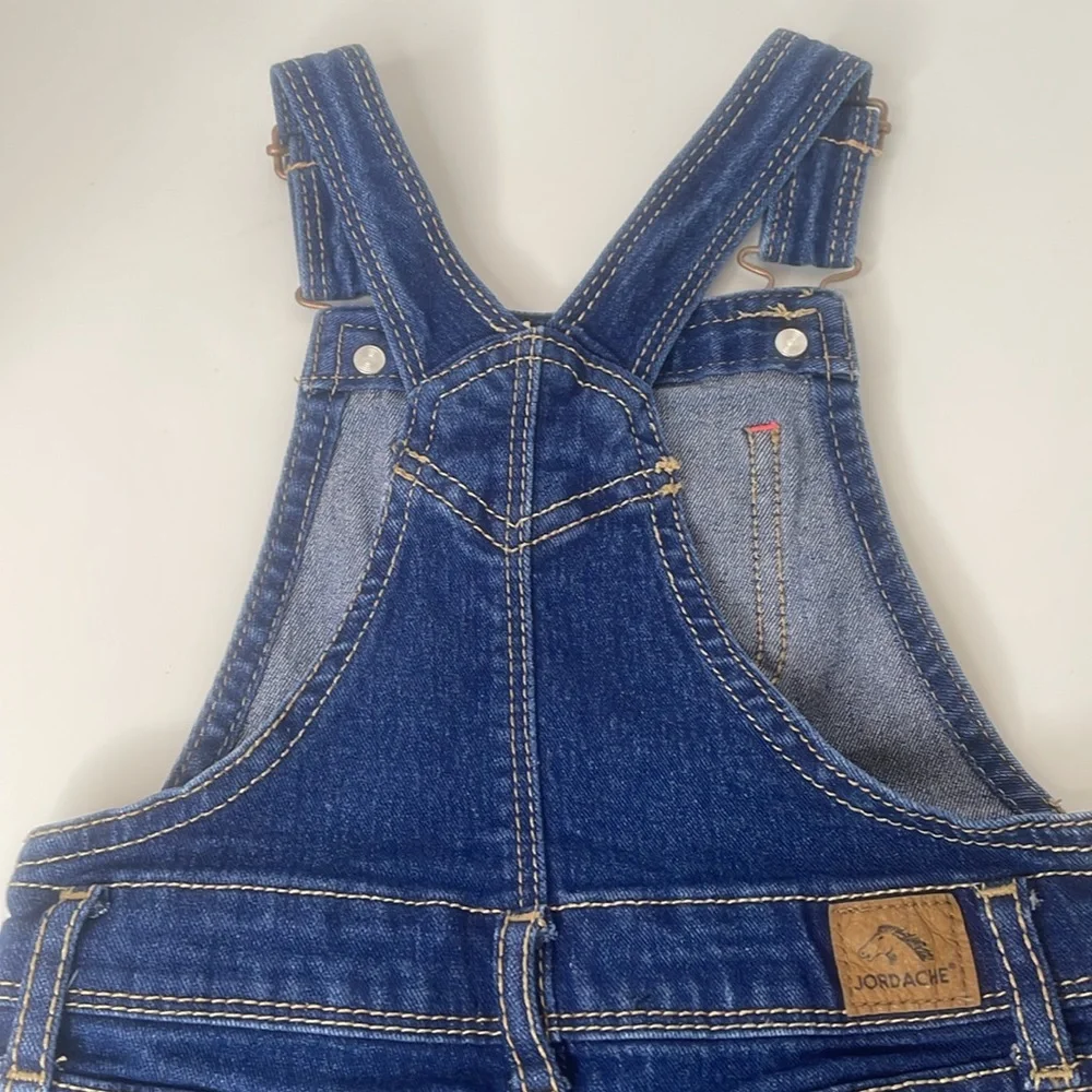 Jordache Shorts Overalls Embroidery Blue Denim Toddler’s Overalls Shorts